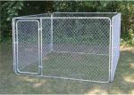 Hot Dip Galvanized Chain Link Dog Cage , Large Animal Kennel Easy Cleaning