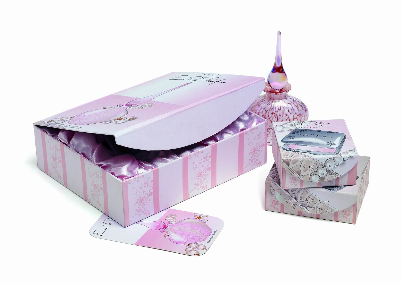 Custom design paper cosmetic packing box with EVA, plastic or flocking foam insert