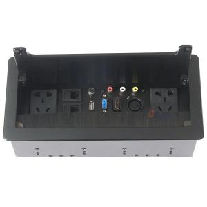 Wholesale Brushed Cover Desktop Flip Up Power Outlet Universal Standard With Network Port from china suppliers