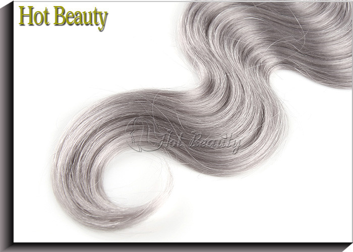Grey 26 Inch 5A Virgin Brazilian Hair Body Wave Human Hair For Braiding