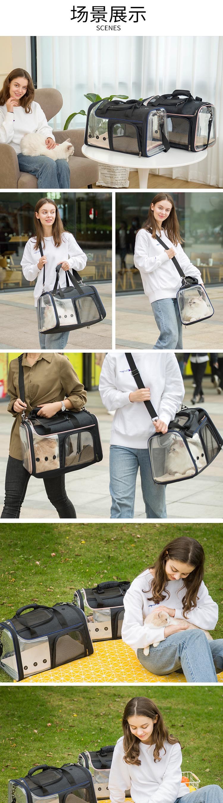 Large And High Quality Pet Carrier Bag Breathable And Durablecat Backpack Pet Bag
