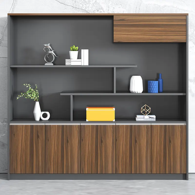 MFC Wood President Office Background Bookcase Display Shelf for Deluxe Furniture