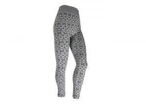 China Polyester Spandex Snow Flake Fleece Lined Leggings Womens on sale