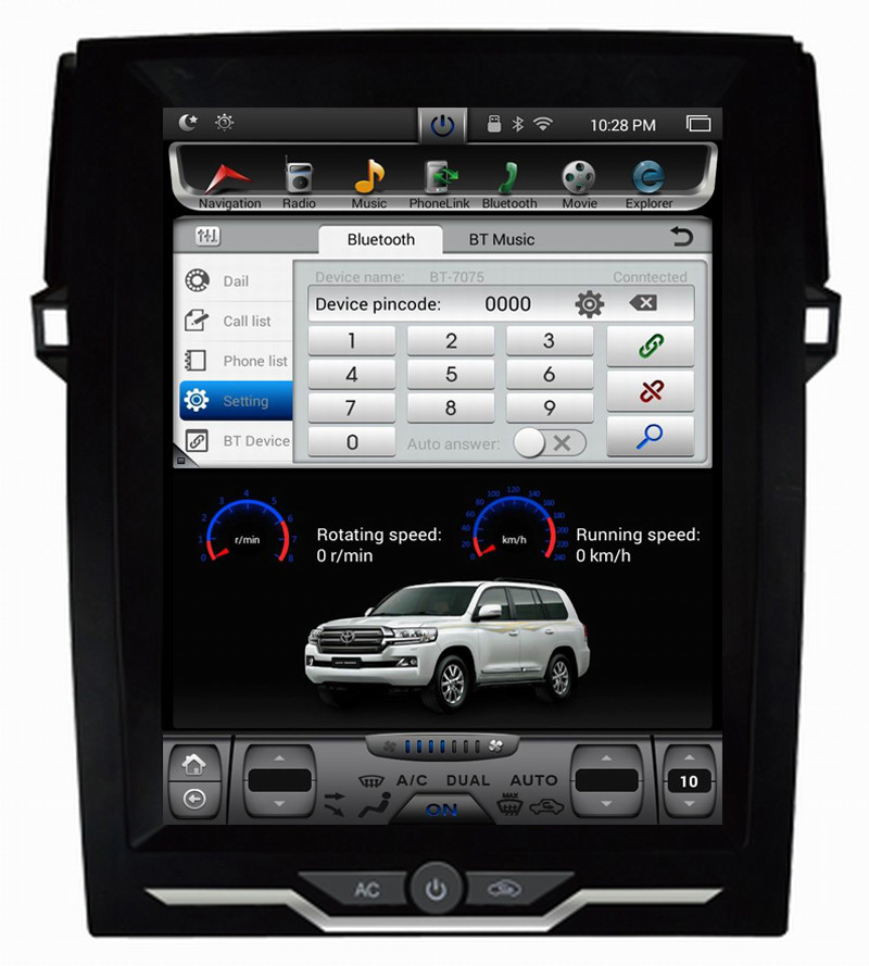 Ouchuangbo Vertical Screen Tesla Style Android 6.0 for Toyota Reiz 2014-2016 with gps navi multimedia audio player