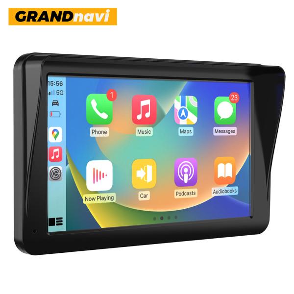GRANDnavi Universal Android Auto CarPlay 7Inch Built In Screen IPS 2.5D Screen