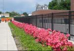 Powder Coating Black Steel Fence Black Security Fence For Schools / Factories