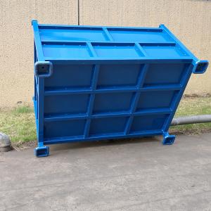 Wholesale Warehouse Blue Zinc Plated 1000KGS Metal Foldable Container from china suppliers