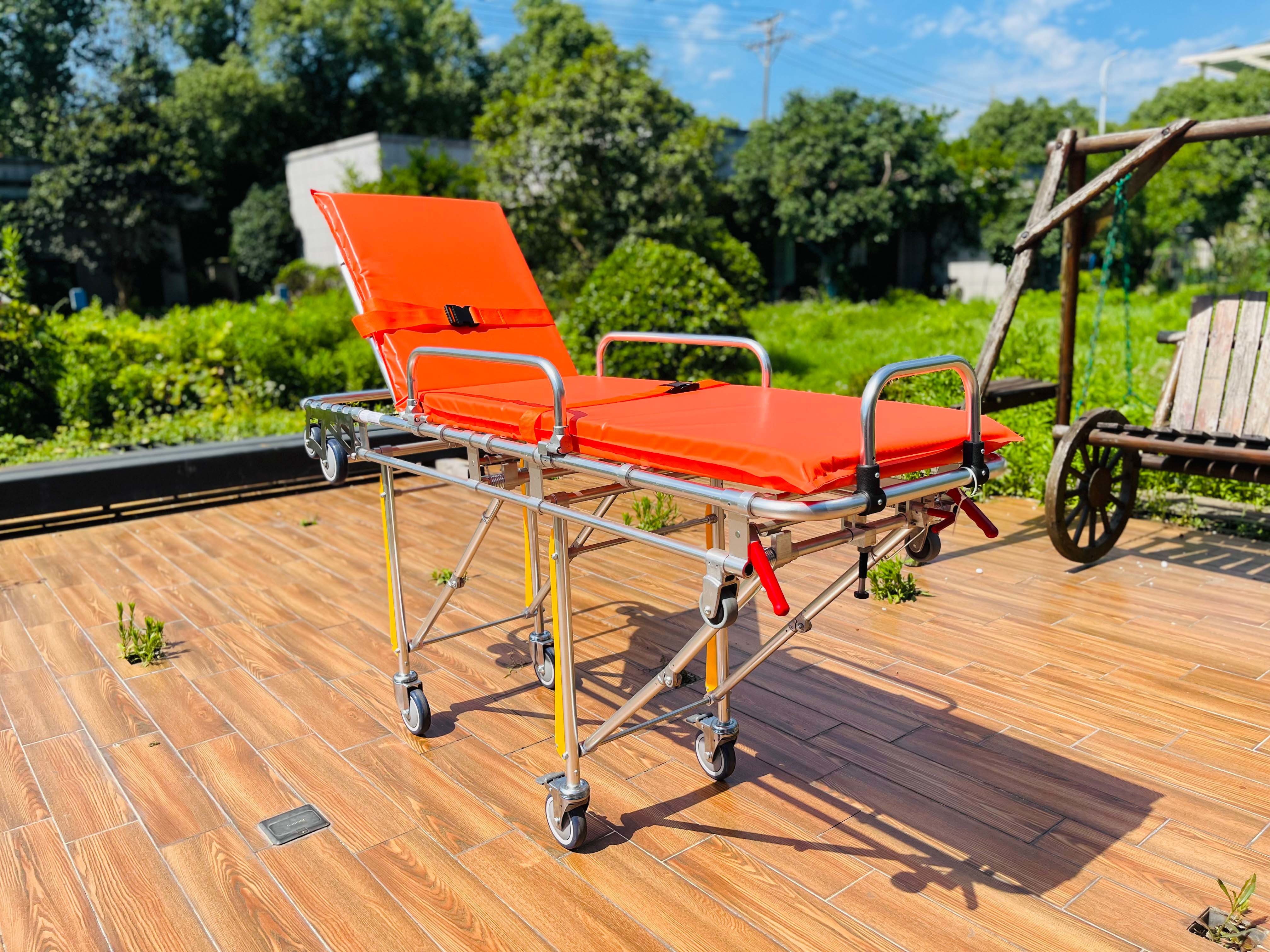 190*55*92CM Foldable Aluminum Alloy Ambulance Stretcher With Leg Adjustment For Transporting The Wounded