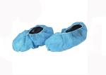 Non Slip Disposable Shoe Covers Blue Color Pe Fluid Proof Automatic