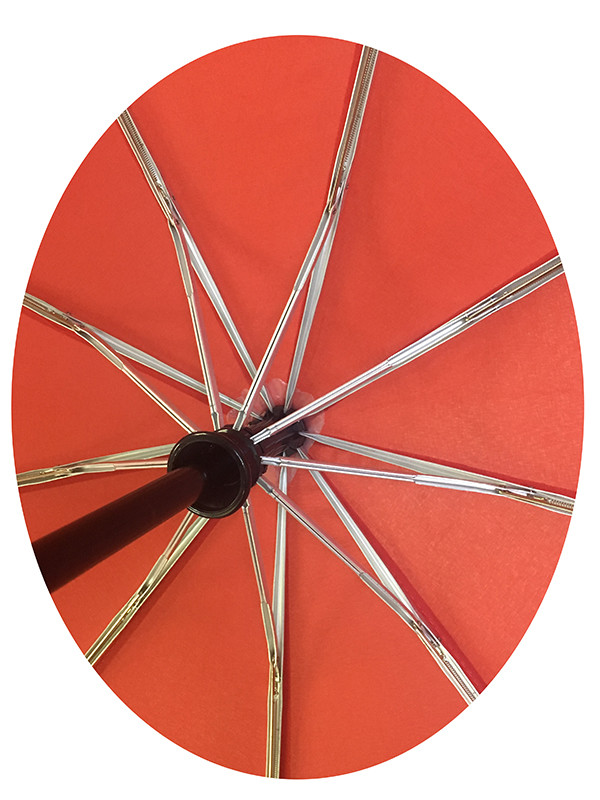 9 Fiberglass Ribs Three Folding Pongee Fabric Compact Rain Umbrella