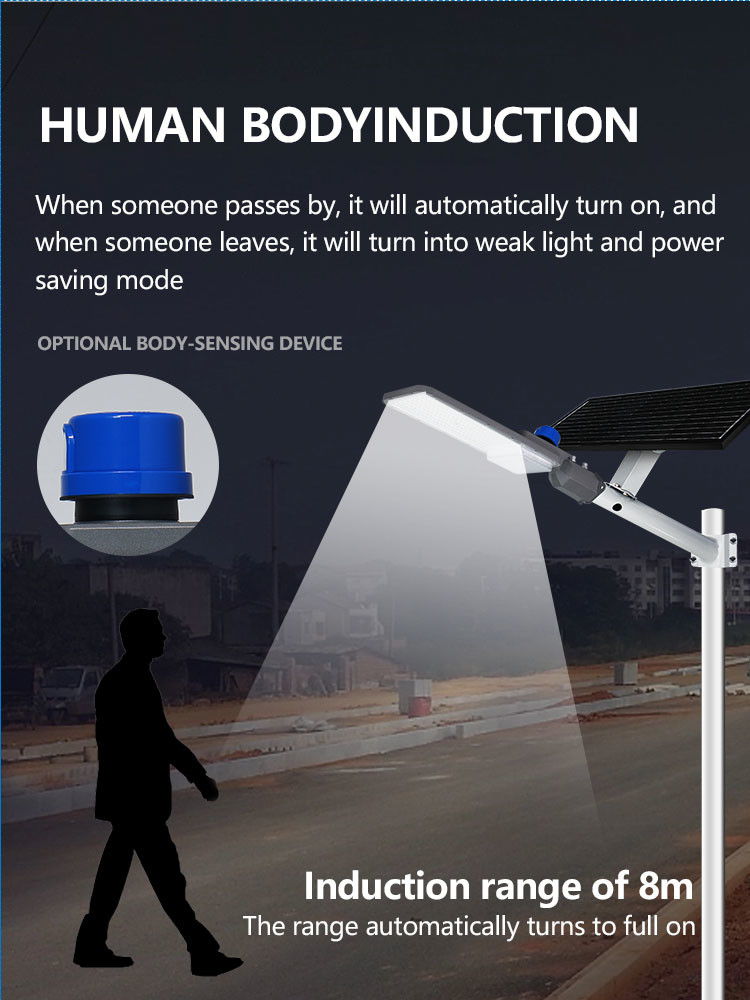 KCD Led Solar Street Light Complete Set Solar Street Light External LiFePo4 Lithium Battery Under The Solar Panel