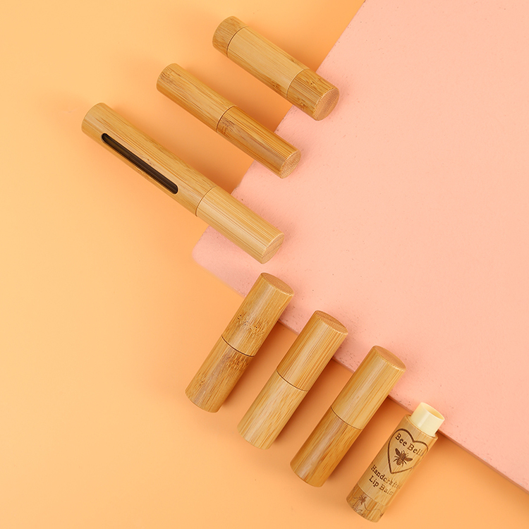 Custom Logo Bamboo Twist up Lipstick Tubes 5g Eco Friendly Empty Mini Unique Lip Balm Tube with Customized Accepted
