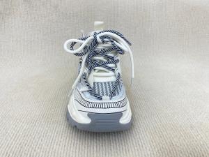 Wholesale Women white fashion sneakers with mesh upper authentic leather and lacing from china suppliers