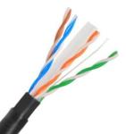 Outdoor CAT6A Lan Cable Utp 305m 23/24 Awg Black Bare Copper