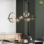 Nordic Modern Light Luxury Long Bubble Chandelier G9 For Restaurant