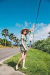 Plunge Neckline Tiered Layer Top With Shoulder Off One Piece Swimwear