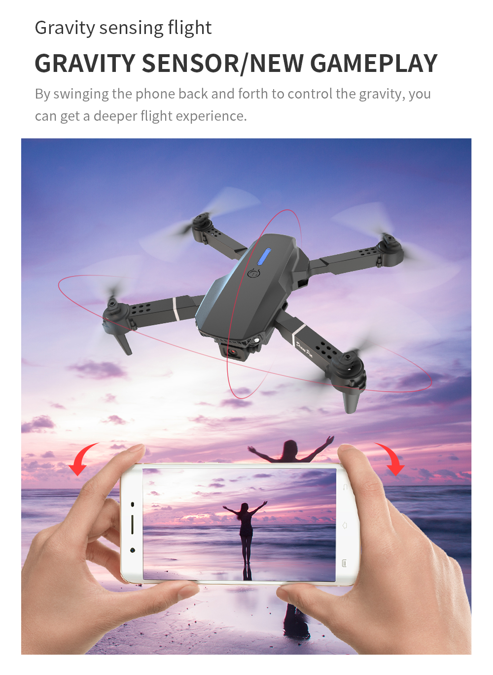 Professional Portable Drone E88 Pro with Dual Camera 4k 8k Wifi Fpv Quadcopter 3.7V 1800mAH Lithium Battery Capacity