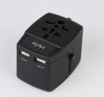 RoHS Certificate Worldwide Travel Adaptor With Twin Usb Charger
