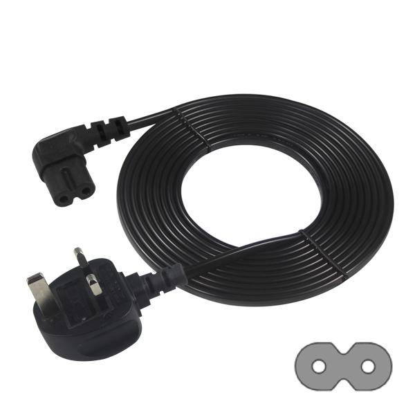 Pure Copper Conductor 90 Degrees White Figure 8 IEC IEC320 Connector UK BS