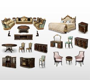 Wholesale Gold Foil High Gloss Antique Wood Luxury Carving Home Furniture from china suppliers