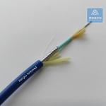 6 Cores Multi Mode Spiral Armored Fiber Cable 4.5mm Blue PVC Rodent Resistant