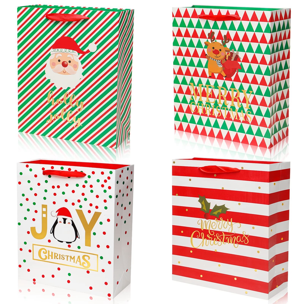 Custom Christmas Style Gift Packaging Card Paper Shopping Bag Logo and Customization
