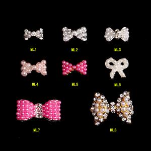 Wholesale Hot NEW Wholesale nail art Jewelry 3D Bows Alloy Nail Art Jewelry Number ML1-8 from china suppliers