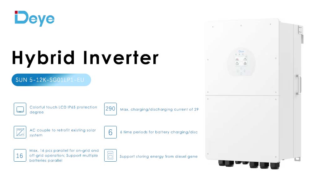 6kw Single Phase Deye Home Solar Energy System SUN-6K-SG05LP1-EU PV System for Energy