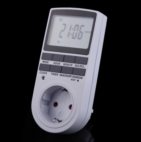 EU Plug 24 Hour Programmable Mechanical Electrical Plug Program Timer 7 Dayeek Digital LCD Display