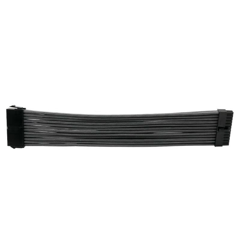 PSU Extension Cable Grey 24 ATX 4+4 EPS 6+2 PCI-E 6 PCI-E 18AWG Softest PET Braided Charcoal
