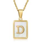 Simple 15*12MM Stainless Steel 3D Shell Letter Necklace Women'S Titanium Steel