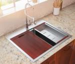 Brushed Stainless Single Bowl Workstation Kitchen Sink Drop In Kitchen Handmade