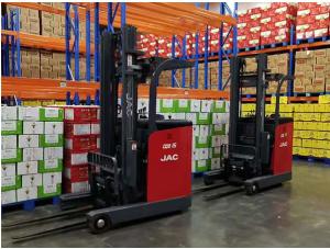 Wholesale JAC 2Ton Electric Standup Reach Truck Forklift Mast Move Forward Cdd15q from china suppliers