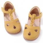 Round Toe Leather School Shoes Yellow Leather Cute Baby Shoes
