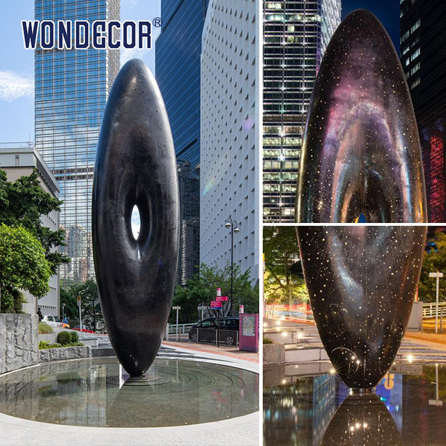 Outdoor Square Large Art Metal Geometric Shape Stainless Steel Sculpture