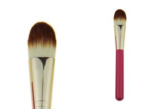 Wholesale Rose Red Powder Foundation Brush 100mm Wooden Handle Gold Ferrule from china suppliers