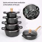 Brand New Design Black Kitchen Soup Pot Set 12Pcs Aluminum Nonstick Cooking Pot