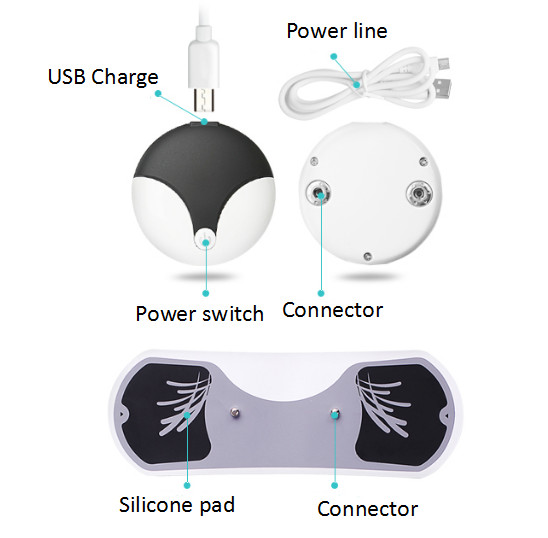 Bluetooth 4.0 Mini Therapy Massager / Full Body Muscle Massager Black White