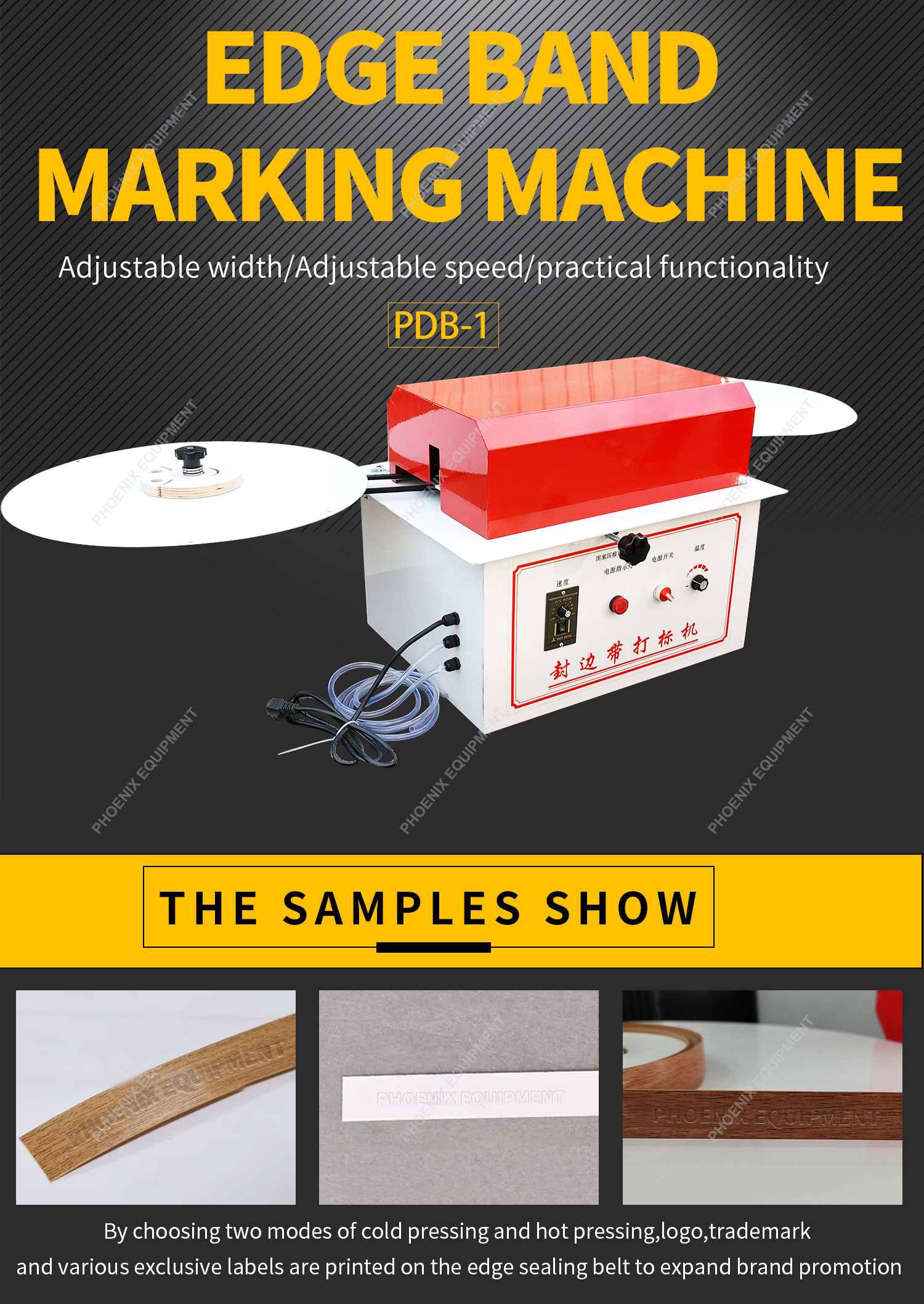 620*500*470mm Product Size PDB-1 LOGO Automatic Edge Banding Machine for Hot Pressing