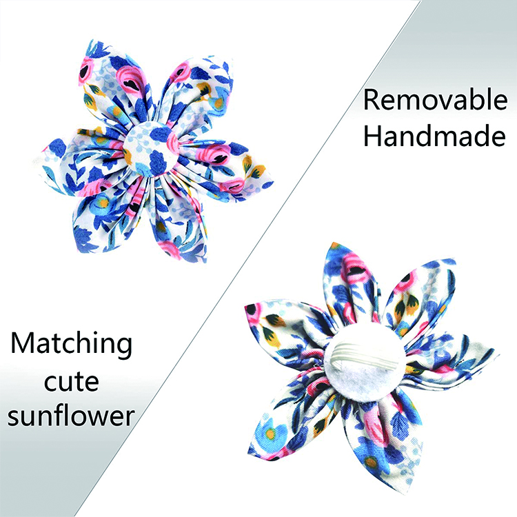 Unique Style Pet Collar Leash Adjustable Nylon Cute Floral Pattern