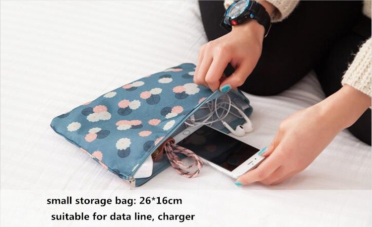 6 Pieces Polyester Travel Bag Set Clothing Shoes Cosmetic Luggage Organizer Set