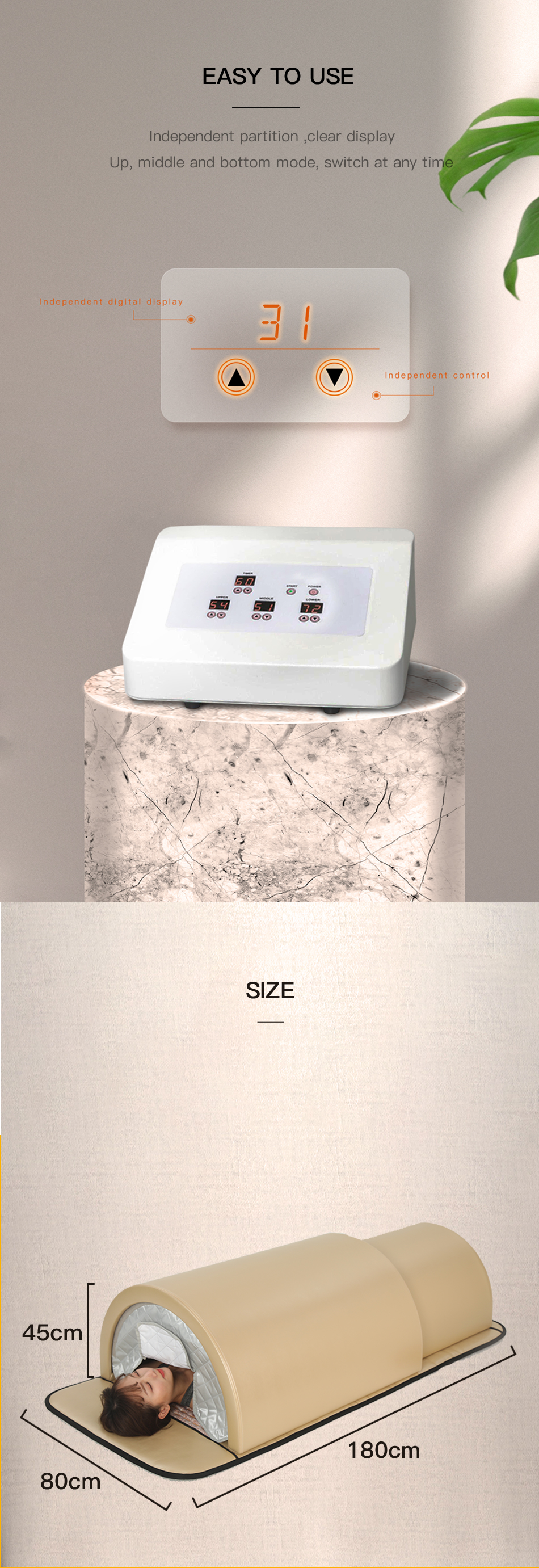 110V 1200W Heat Far Infrared Sauna Dome Capsule And Pillow