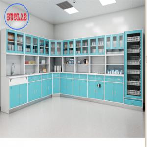 Wholesale Hospital Clinic Furniture Wall Mounted Disposal Cabinet Stainless Steel Handle 110 Degree Hinge White from china suppliers