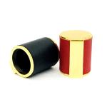 Classic Zinc Alloy Gold Color With Leather Textile Cylinder Shape Metal Zamac