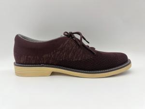 Wholesale Soft Two Tone Leather Lace Up Work Shoes Womens Brown With One Unit Rubber Outsole from china suppliers