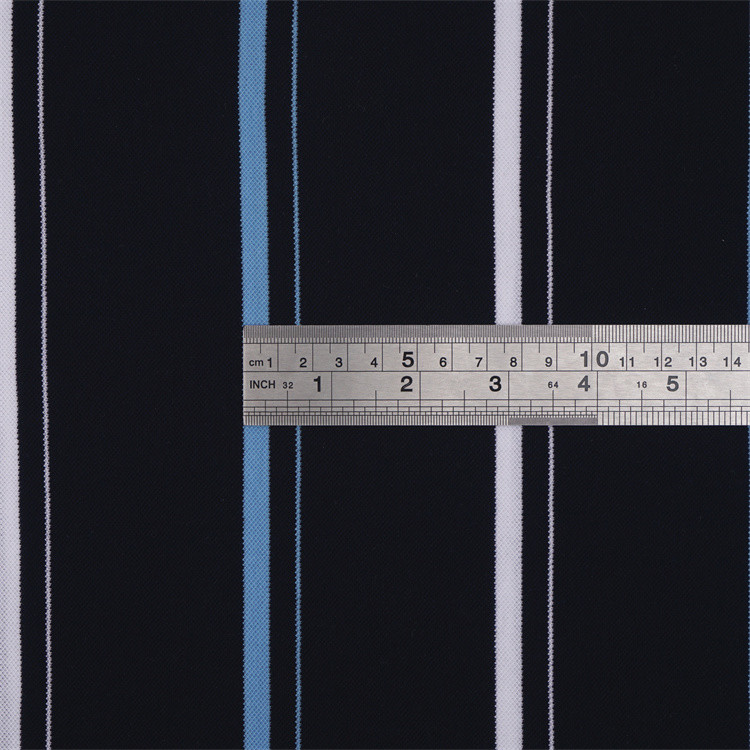 Comfortable Moisture-Wicking Breathable Durable Striped Material Fabric For Polo Shirt