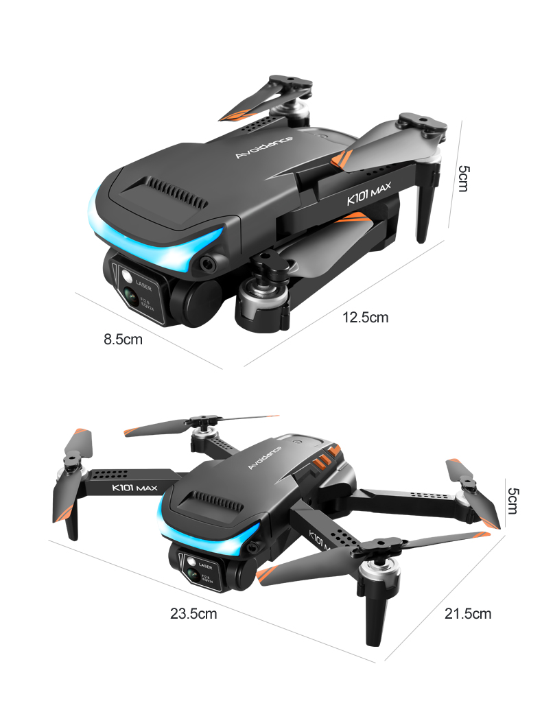 2024 K101 Max Drone with Optical Flow Location and 4k HD Dual Cameras Three Way Obstacle Avoidance Battery 3.7V 1800mAH