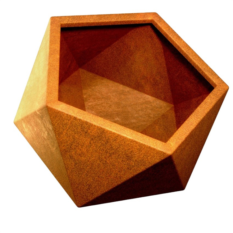 Outdoor garden old iron style corten steel flower planter