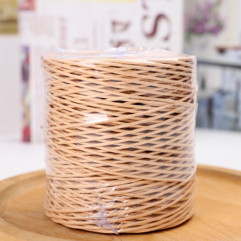 Beige Color Twisted Raffia Cord 150m Length Craft Brown Paper Rope