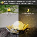 Waterproof Solar Outdoor Lights Crackle Globe Glass Lotus Decoration